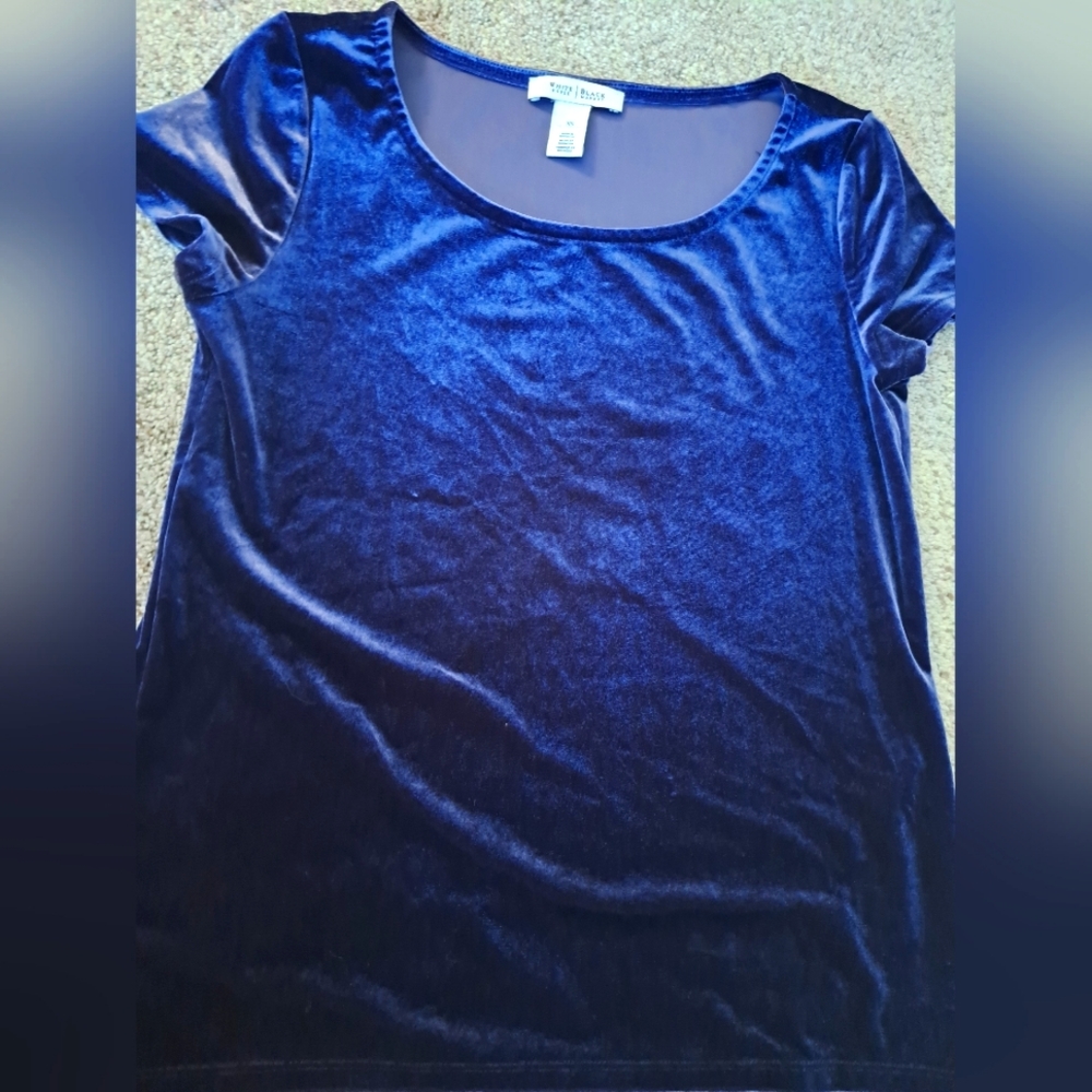 Rich navy velvet top